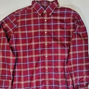 Cremieux Shirt‎ Mens XL Red Plaid Button Down Long Sleeve Classics 100% Cotton